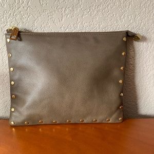Liz Claiborne Taupe/Brown Leather Wallet Bag Clutch Purse Insert Organizer